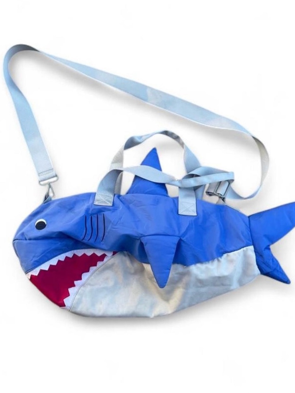 Blue shark gym bag